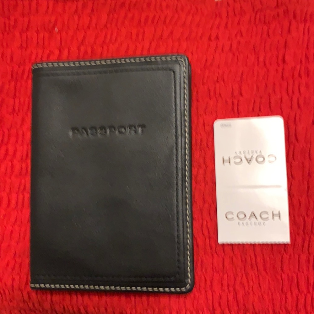 Coach leather passport case